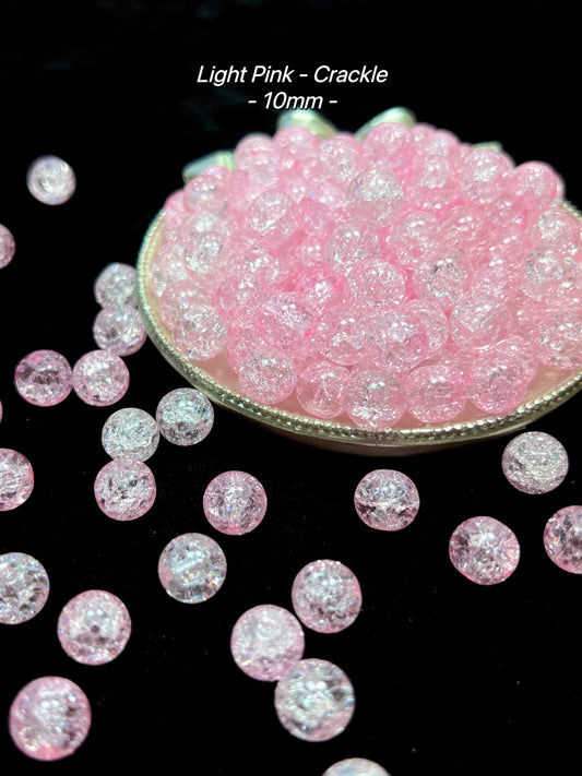 Light Pink - Crackle Beads